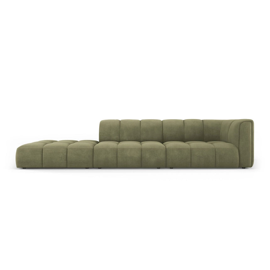 Moritz Modulares 4-Sitzer Sofa, Linke Seite, aus Chenille in Hellgrün (Rebel 18), 293x96 cm von Cosmopolitan Design – Bild 1