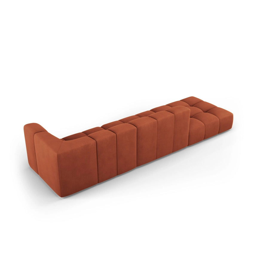 Moritz Modulares 4-Sitzer Sofa, Linke Seite, aus Chenille in Orange (Rebel 20), 293x96 cm von Cosmopolitan Design – Bild 3