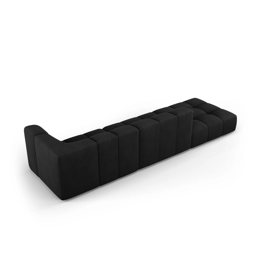Moritz Modulares 4-Sitzer Sofa, Linke Seite, aus Chenille in Schwarz (Rebel 1), 293x96 cm von Cosmopolitan Design – Bild 3
