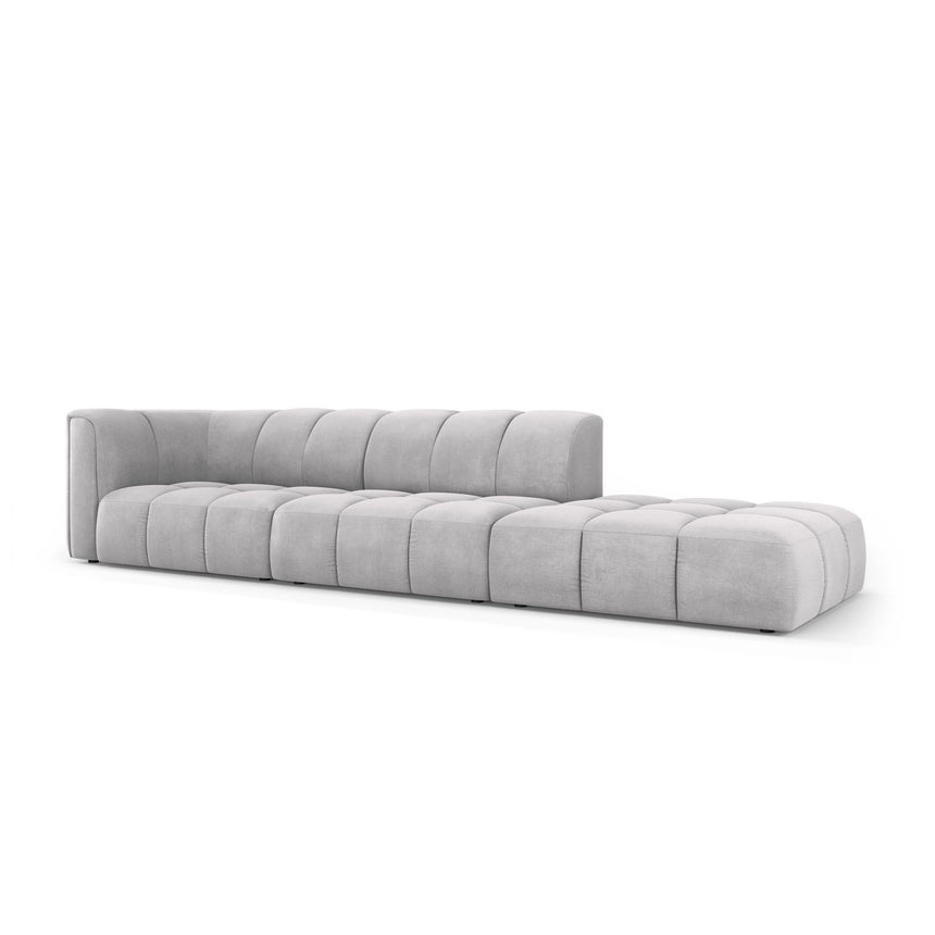 Moritz Modulares 4-Sitzer Sofa, Rechte Seite, aus Chenille in Hellgrau (Rebel 5), 293x96 cm von Cosmopolitan Design – Bild 2