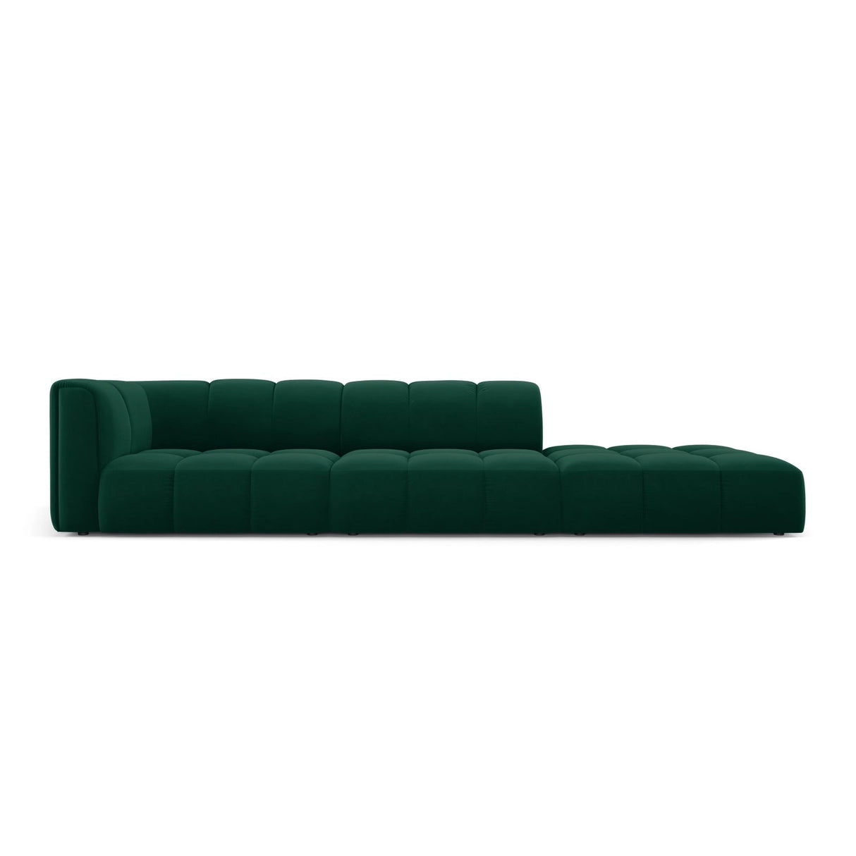 Moritz Modulares 4-Sitzer Sofa, Rechte Seite, aus Samt in Flaschengrün (Bluvel 78), 293x96 cm von Cosmopolitan Design – Bild 1
