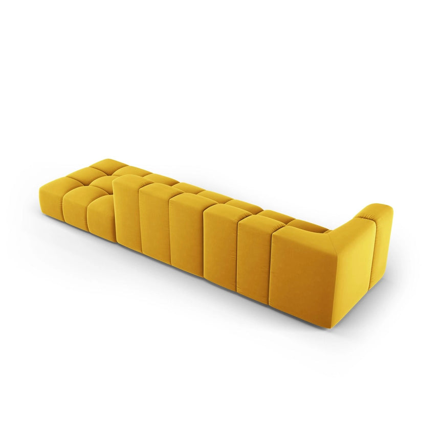 Moritz Modulares 4-Sitzer Sofa, Rechte Seite, aus Samt in Gelb (Bluvel 68), 293x96 cm von Cosmopolitan Design – Bild 3