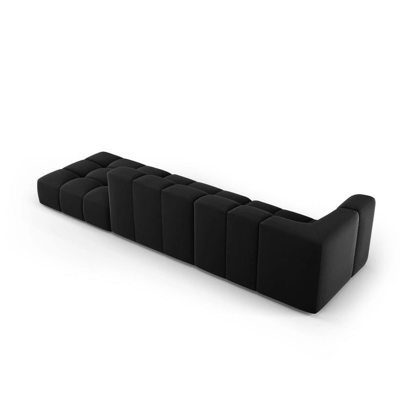 Moritz Modulares 4-Sitzer Sofa, Rechte Seite, aus Samt in Schwarz (Bluvel 19), 293x96 cm von Cosmopolitan Design – Bild 3