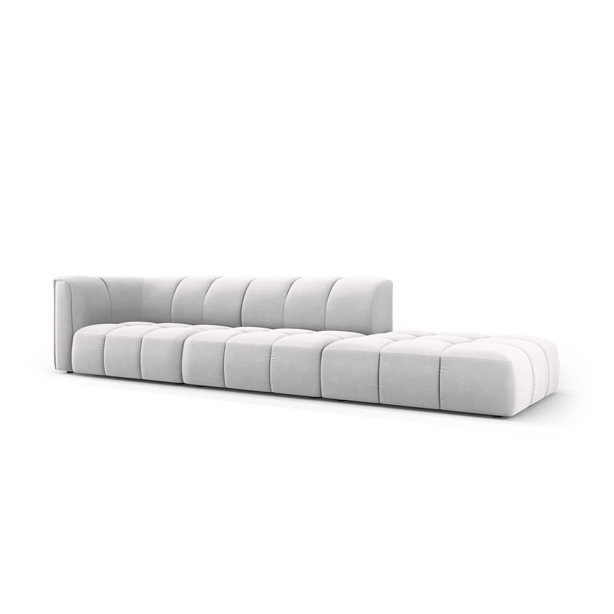 Moritz Modulares 4-Sitzer Sofa, Rechte Seite, aus Samt in Silber (Bluvel 03), 293x96 cm von Cosmopolitan Design – Bild 2