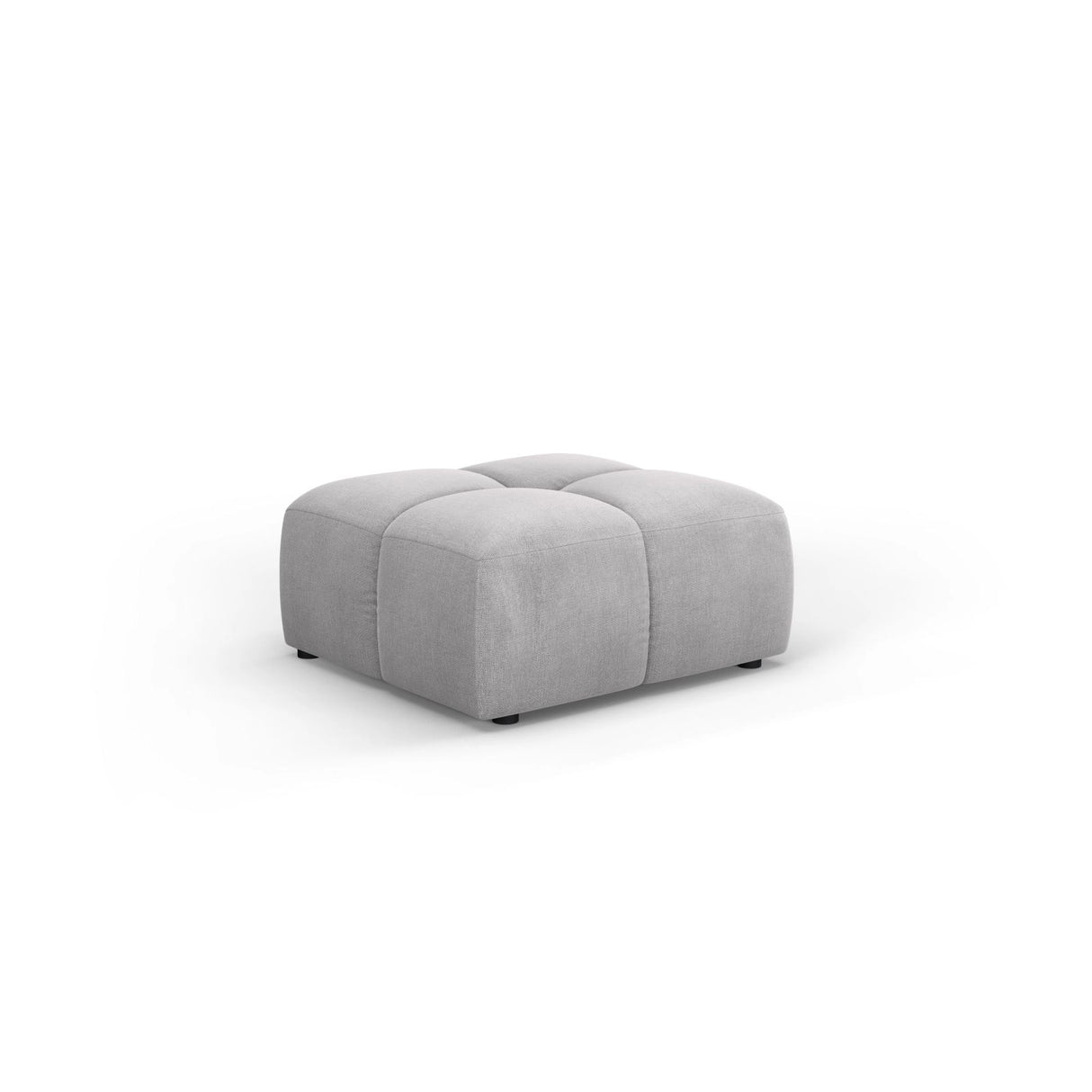 Moritz Pouf aus Chenille in Hellgrau (Rebel 5), 64x64x38 cm von Cosmopolitan Design – Bild 1
