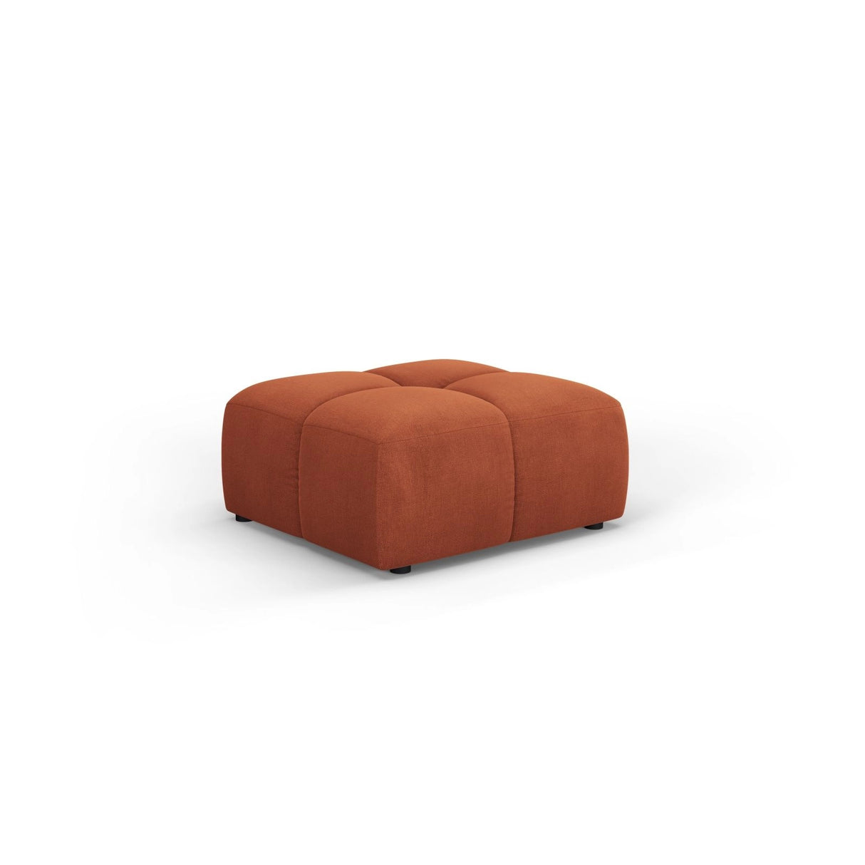 Moritz Pouf aus Chenille in Orange (Rebel 20), 64x64x38 cm von Cosmopolitan Design – Bild 1