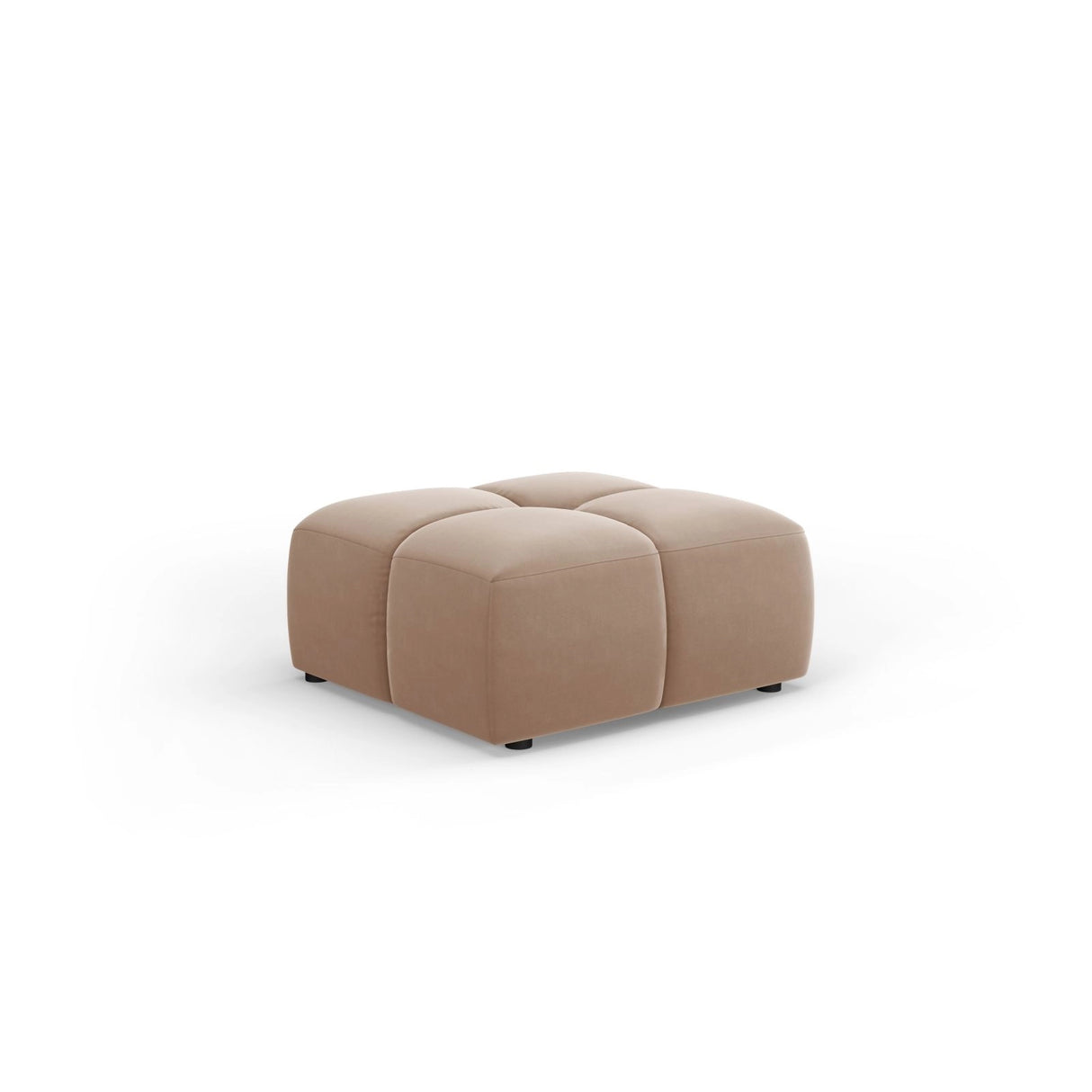 Moritz Pouf aus Samt in Beige (Bluvel 28), 64x64x38 cm von Cosmopolitan Design – Bild 1