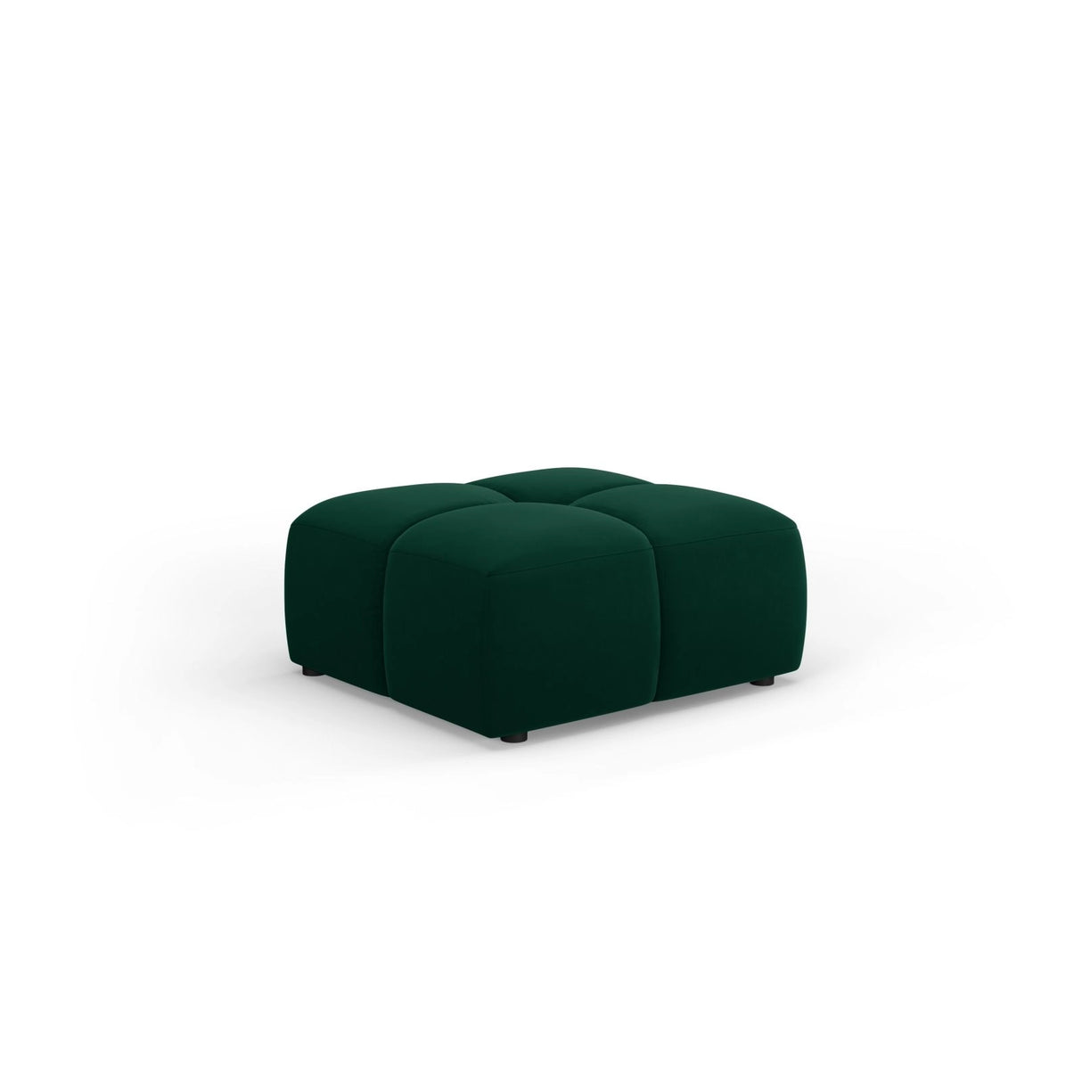 Moritz Pouf aus Samt in Flaschengrün (Bluvel 78), 64x64x38 cm von Cosmopolitan Design – Bild 1