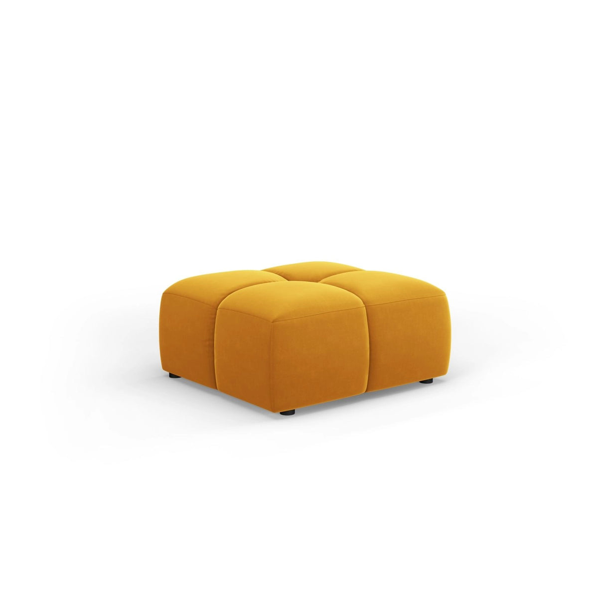 Moritz Pouf aus Samt in Gelb (Bluvel 68), 64x64x38 cm von Cosmopolitan Design – Bild 1