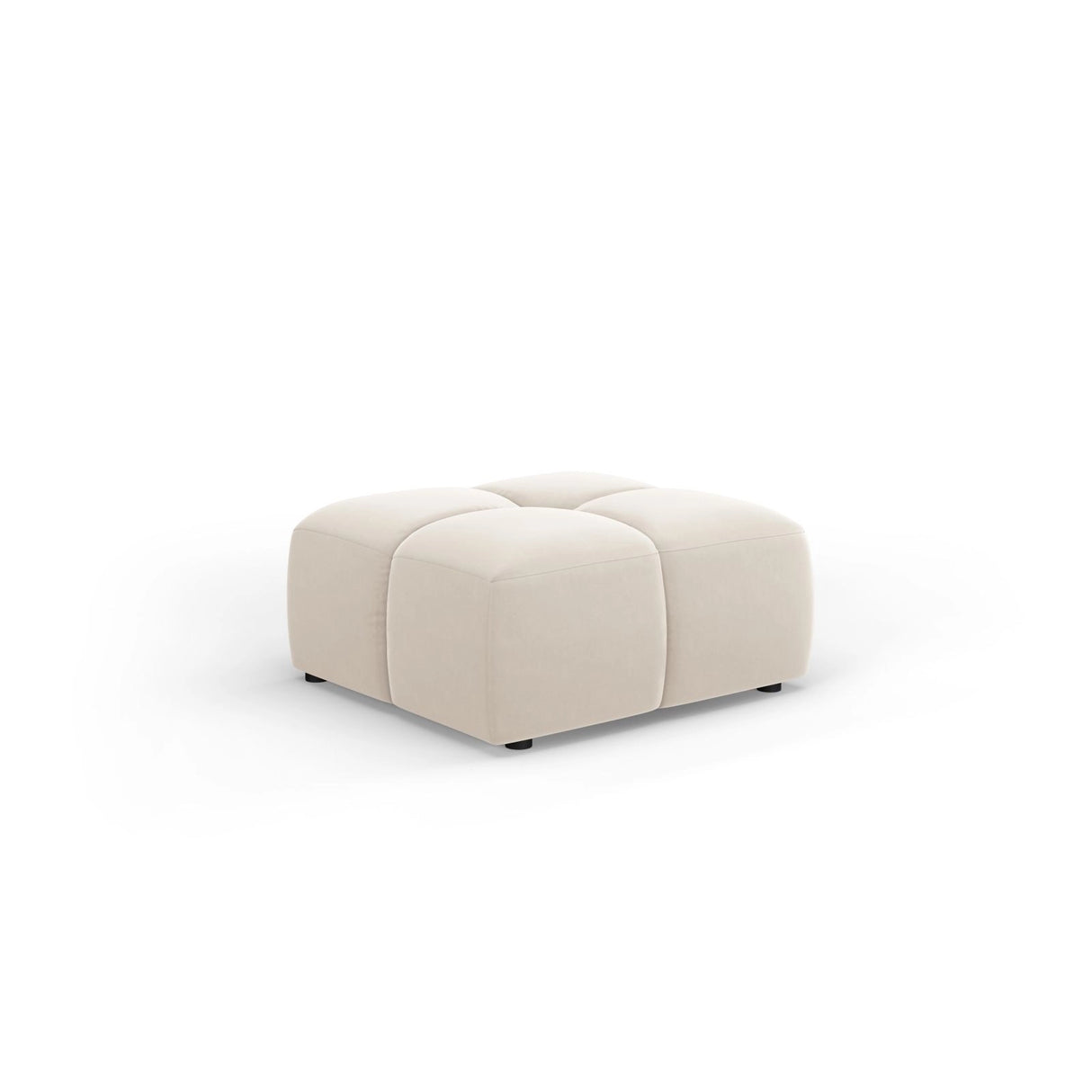 Moritz Pouf aus Samt in Hellbeige (Bluvel 22), 64x64x38 cm von Cosmopolitan Design – Bild 1