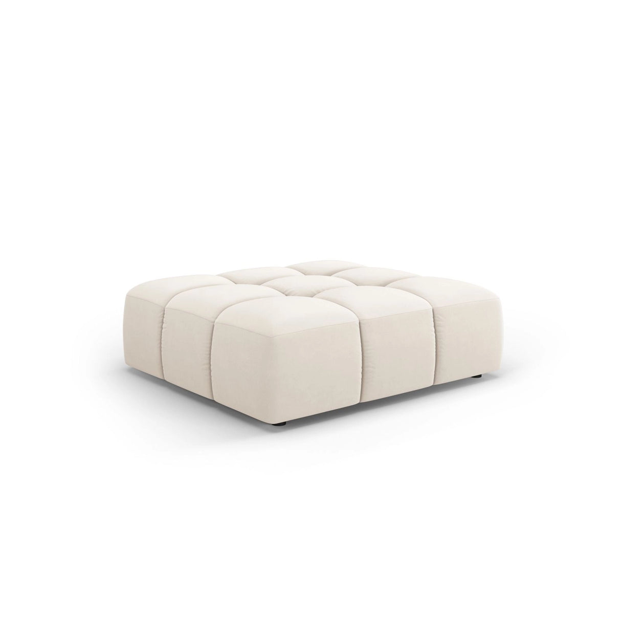 Moritz Pouf aus Samt in Hellbeige (Bluvel 22), 96x96x38 cm von Cosmopolitan Design – Bild 1