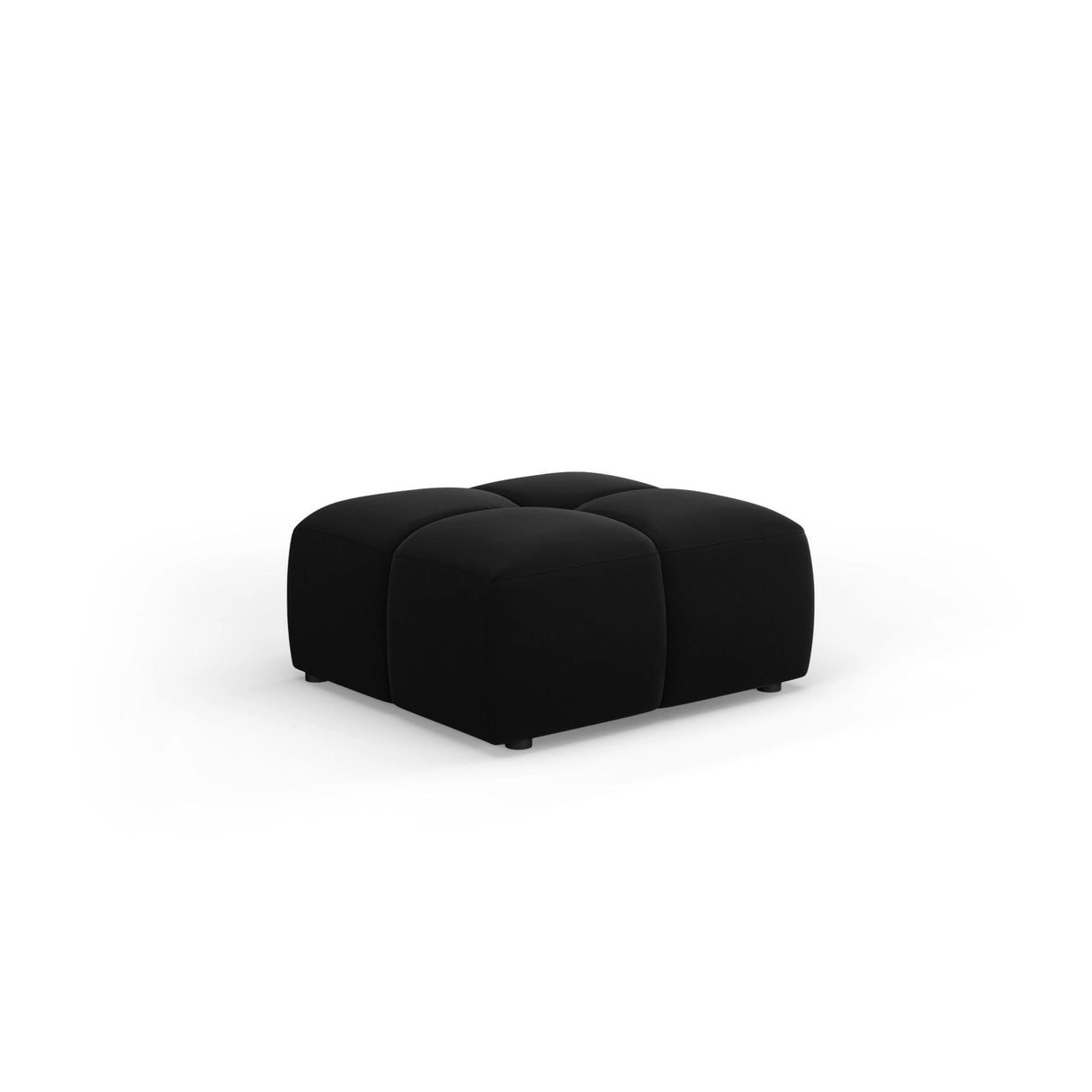 Moritz Pouf aus Samt in Schwarz (Bluvel 19), 64x64x38 cm von Cosmopolitan Design – Bild 1