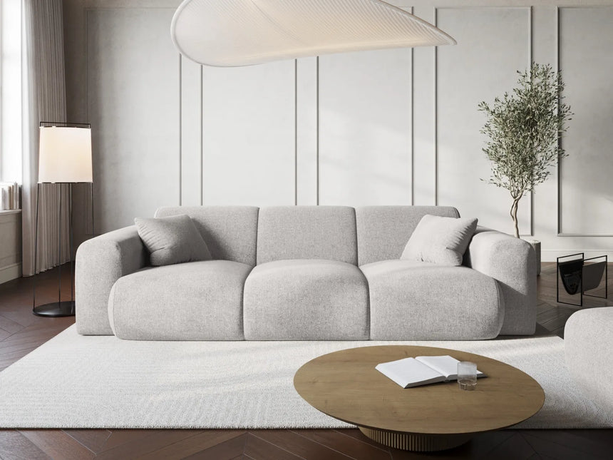 Nolio 3-Sitzer Sofa aus Chenille in Hellgrau (Haga 06), 235x95x72 cm von Cosmopolitan Design – Bild 2
