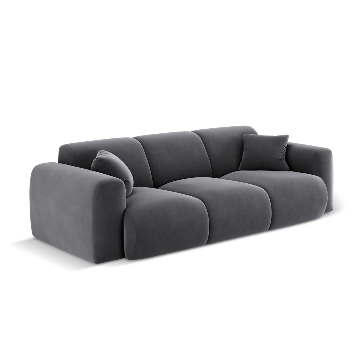 Nolio 3-Sitzer Sofa aus Samt in Dunkelgrau (Casino Graphite), 235x95x72 cm von Cosmopolitan Design – Bild 4