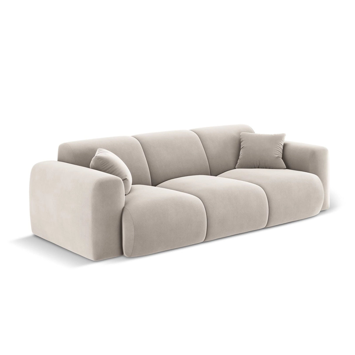 Nolio 3-Sitzer Sofa aus Samt in Hellbeige (Casino Pearl), 235x95x72 cm von Cosmopolitan Design – Bild 4