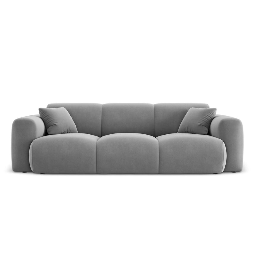 Nolio 3-Sitzer Sofa aus Samt in Hellgrau (Casino Ash), 235x95x72 cm von Cosmopolitan Design – Bild 1