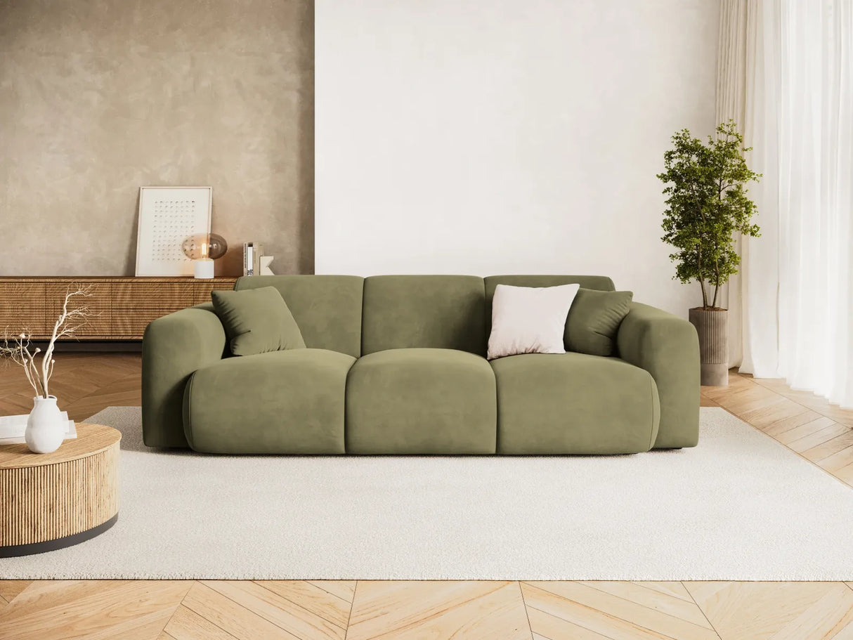 Nolio 3-Sitzer Sofa aus Samt in Hellgrün (Casino Forest), 235x95x72 cm von Cosmopolitan Design – Bild 2
