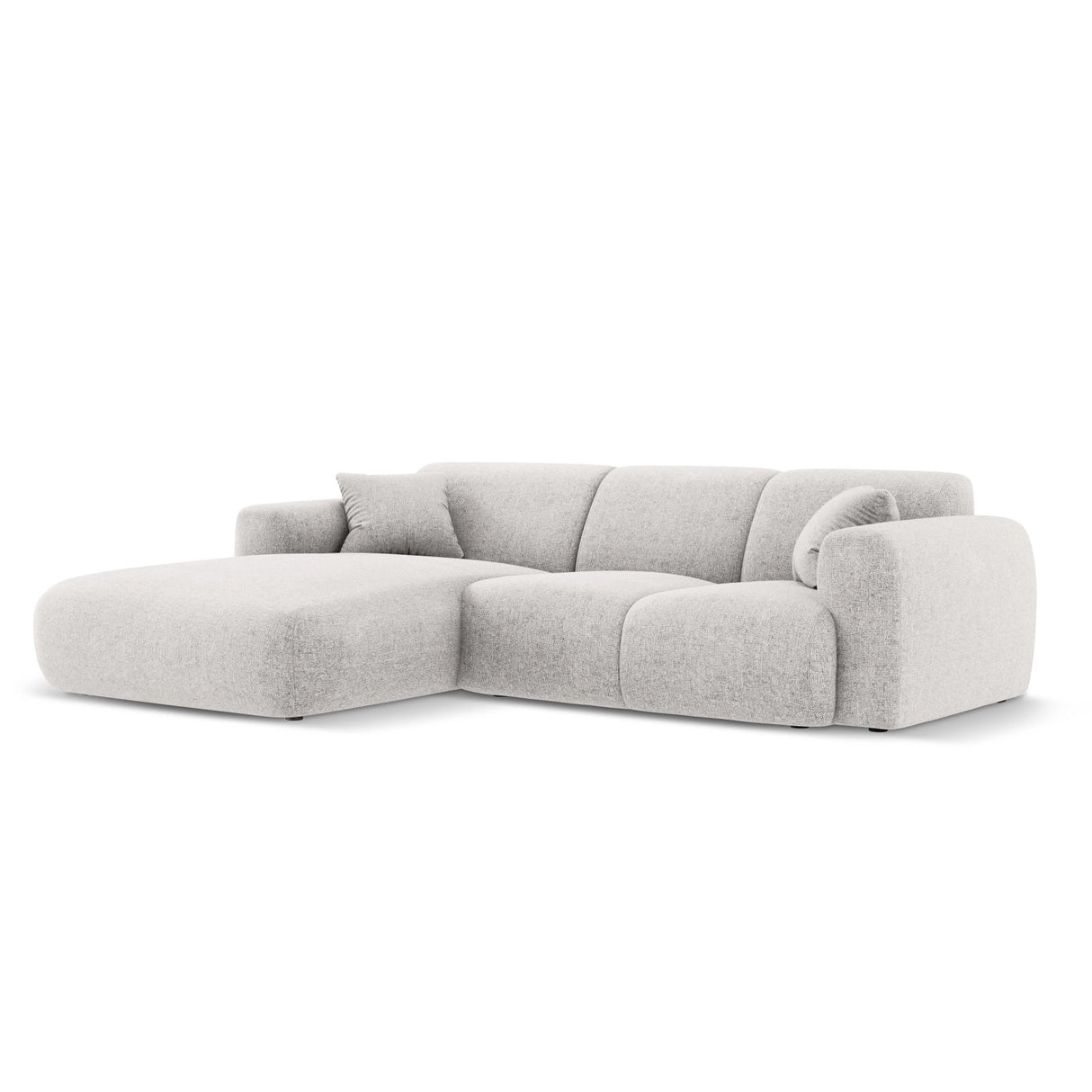 Nolio 4-Sitzer Ecksofa, Linke Seite, aus Chenille in Hellgrau (Haga 06), 260x170x72 cm von Cosmopolitan Design – Bild 4