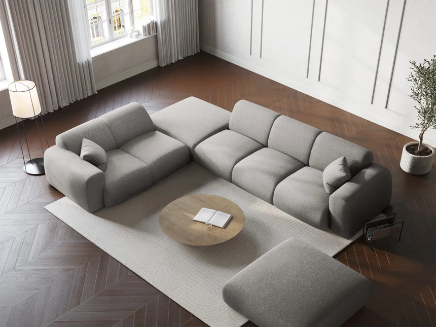 Nolio 4-Sitzer Ecksofa, Linke Seite, aus Chenille in Hellgrau (Haga 06), 315x250x72 cm von Cosmopolitan Design – Bild 2