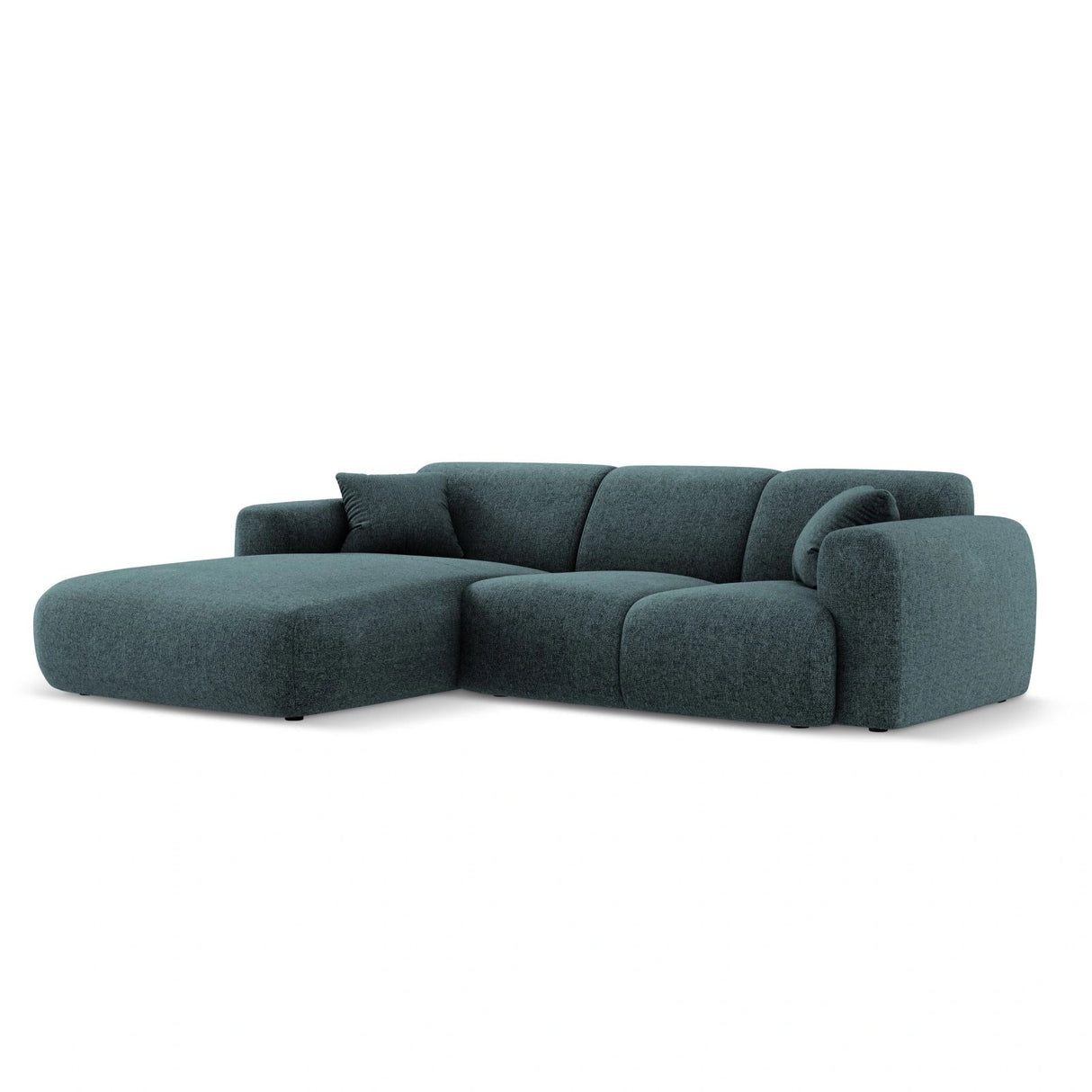 Nolio 4-Sitzer Ecksofa, Linke Seite, aus Chenille in Petrol (Haga 78), 260x170x72 cm von Cosmopolitan Design – Bild 4