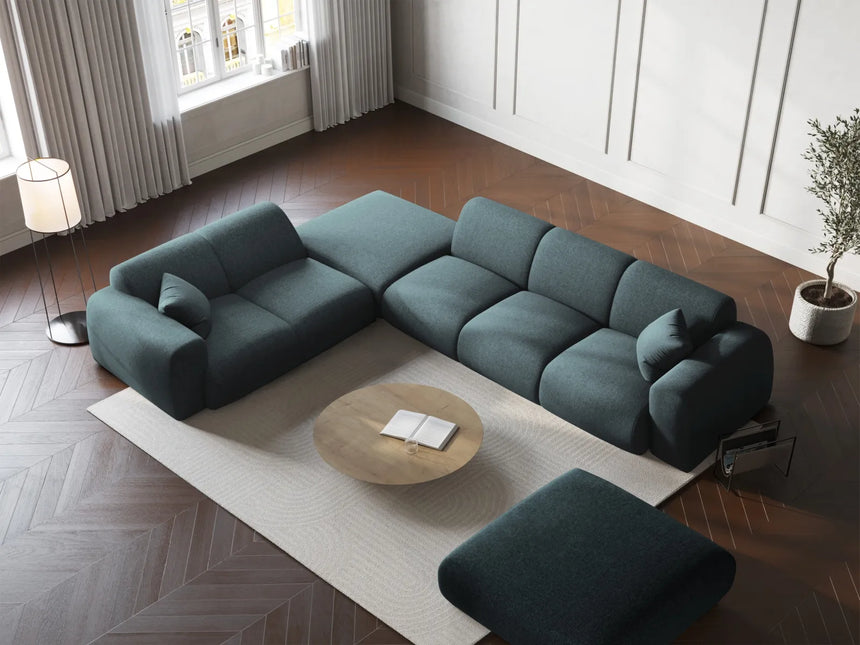 Nolio 4-Sitzer Ecksofa, Linke Seite, aus Chenille in Petrol (Haga 78), 315x250x72 cm von Cosmopolitan Design – Bild 2