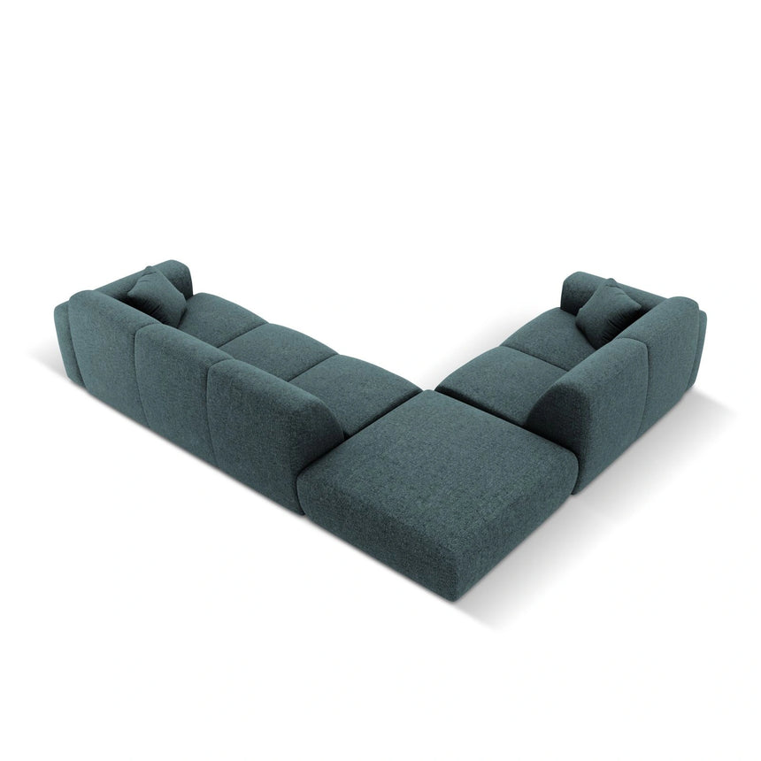 Nolio 4-Sitzer Ecksofa, Linke Seite, aus Chenille in Petrol (Haga 78), 315x250x72 cm von Cosmopolitan Design – Bild 5