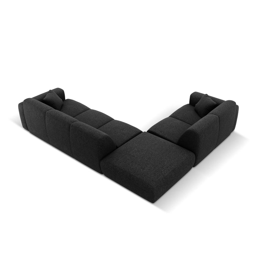 Nolio 4-Sitzer Ecksofa, Linke Seite, aus Chenille in Schwarz (Haga 19), 315x250x72 cm von Cosmopolitan Design – Bild 5