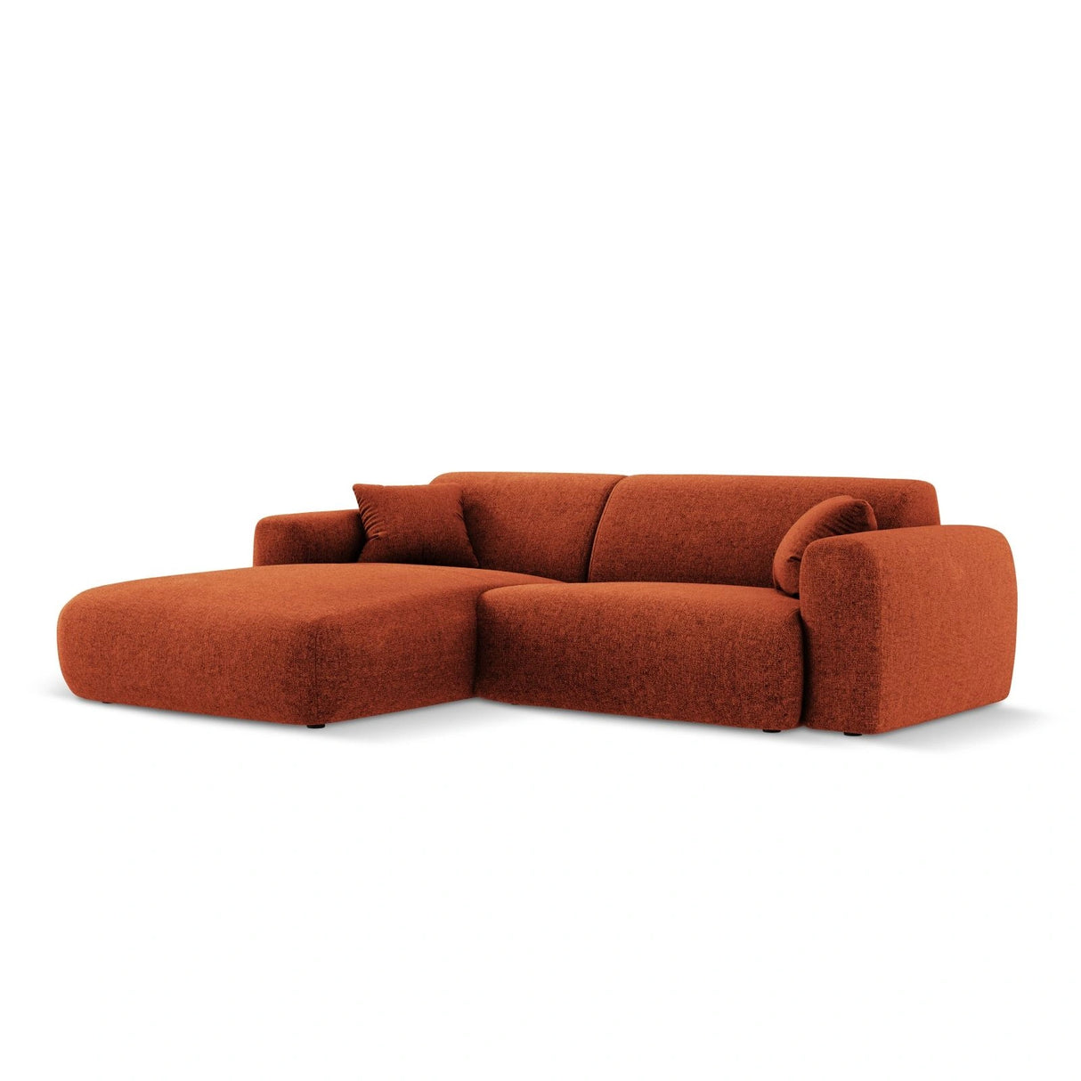 Nolio 4-Sitzer Ecksofa, Linke Seite, aus Chenille in Terrakotta (Haga 44), 235x170x72 cm von Cosmopolitan Design – Bild 4