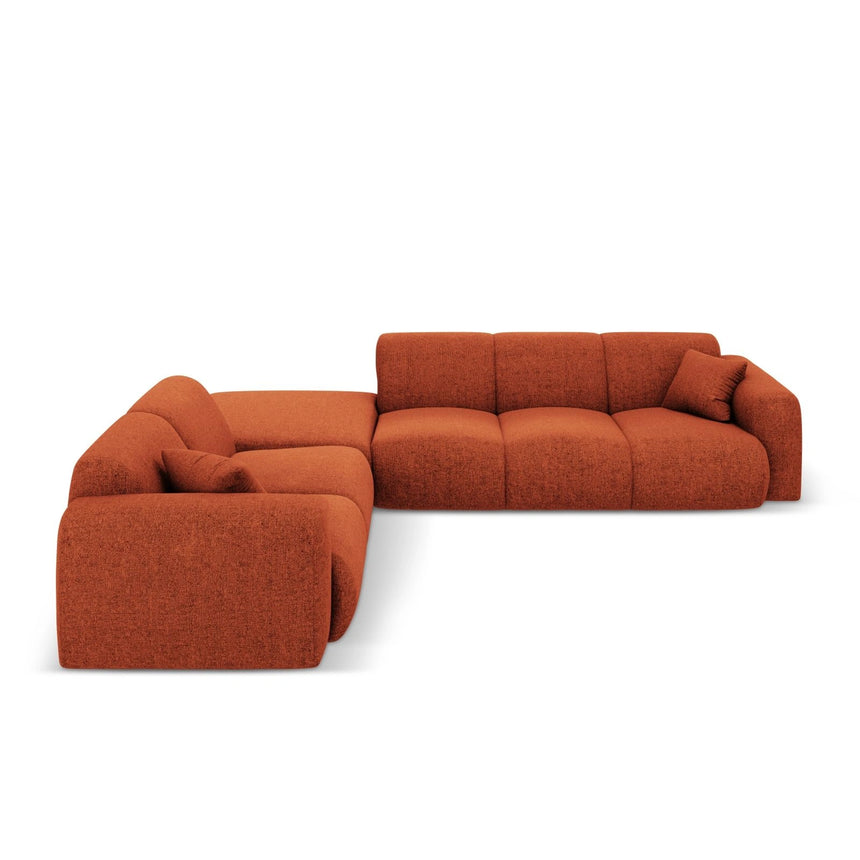 Nolio 4-Sitzer Ecksofa, Linke Seite, aus Chenille in Terrakotta (Haga 44), 315x250x72 cm von Cosmopolitan Design – Bild 4