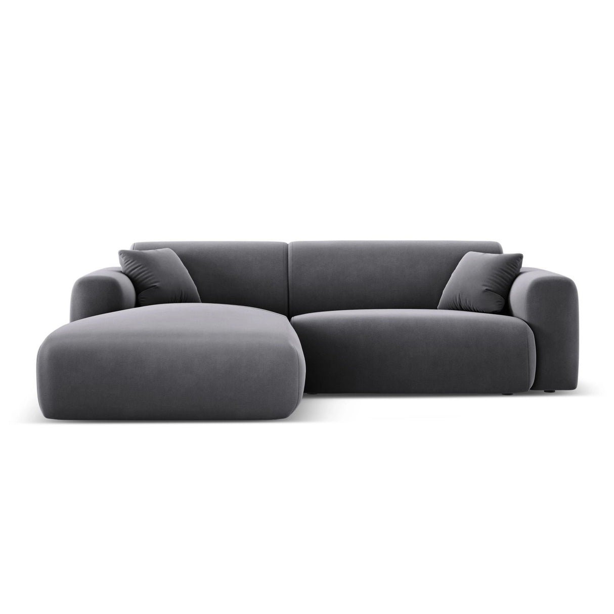 Nolio 4-Sitzer Ecksofa, Linke Seite, aus Samt in Dunkelgrau (Casino Graphite), 235x170x72 cm von Cosmopolitan Design – Bild 1