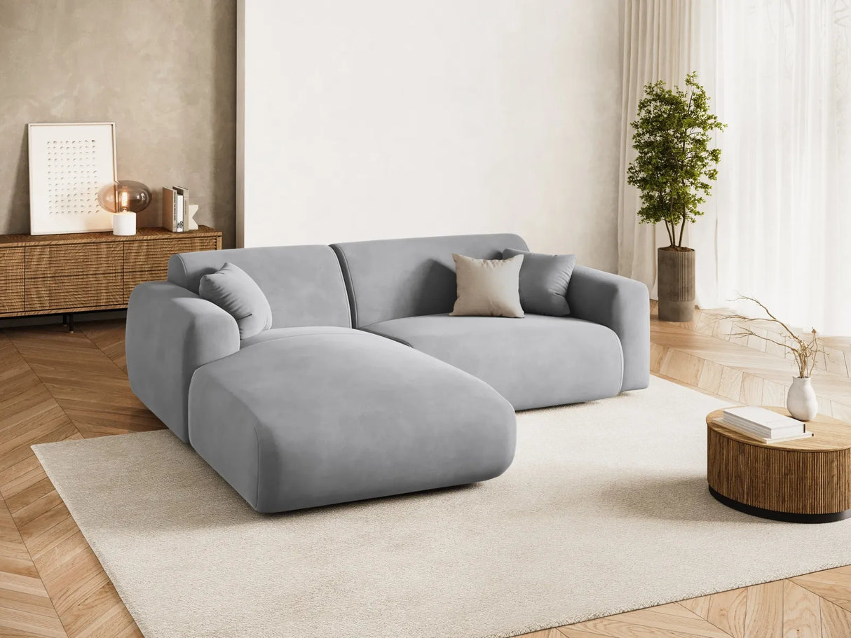 Nolio 4-Sitzer Ecksofa, Linke Seite, aus Samt in Hellgrau (Casino Ash), 235x170x72 cm von Cosmopolitan Design – Bild 2