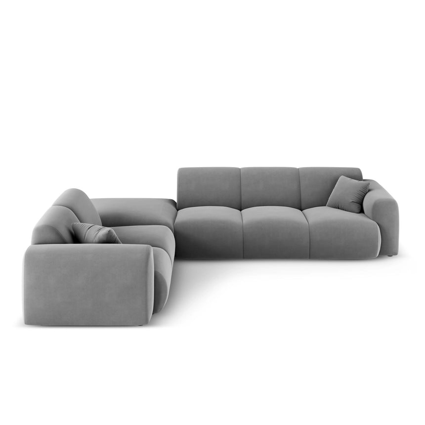 Nolio 4-Sitzer Ecksofa, Linke Seite, aus Samt in Hellgrau (Casino Ash), 315x250x72 cm von Cosmopolitan Design – Bild 4