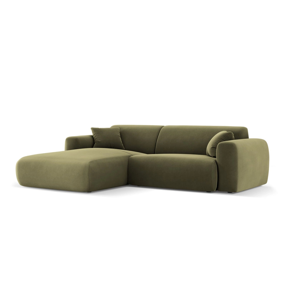 Nolio 4-Sitzer Ecksofa, Linke Seite, aus Samt in Hellgrün (Casino Forest), 235x170x72 cm von Cosmopolitan Design – Bild 4