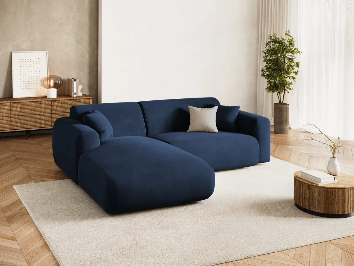 Nolio 4-Sitzer Ecksofa, Linke Seite, aus Samt in Königsblau (Casino Deep Blue), 235x170x72 cm von Cosmopolitan Design – Bild 2