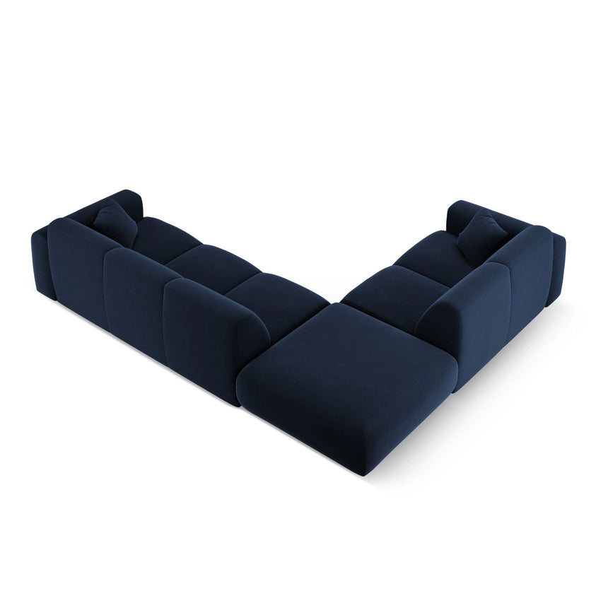 Nolio 4-Sitzer Ecksofa, Linke Seite, aus Samt in Königsblau (Casino Deep Blue), 315x250x72 cm von Cosmopolitan Design – Bild 5