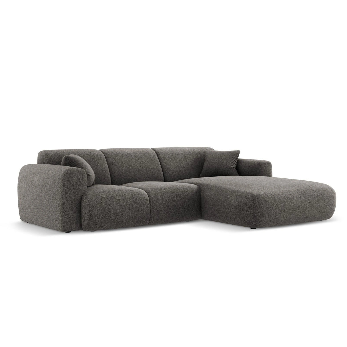 Nolio 4-Sitzer Ecksofa, Rechte Seite, aus Chenille in Grau (Haga 16), 260x170x72 cm von Cosmopolitan Design – Bild 4