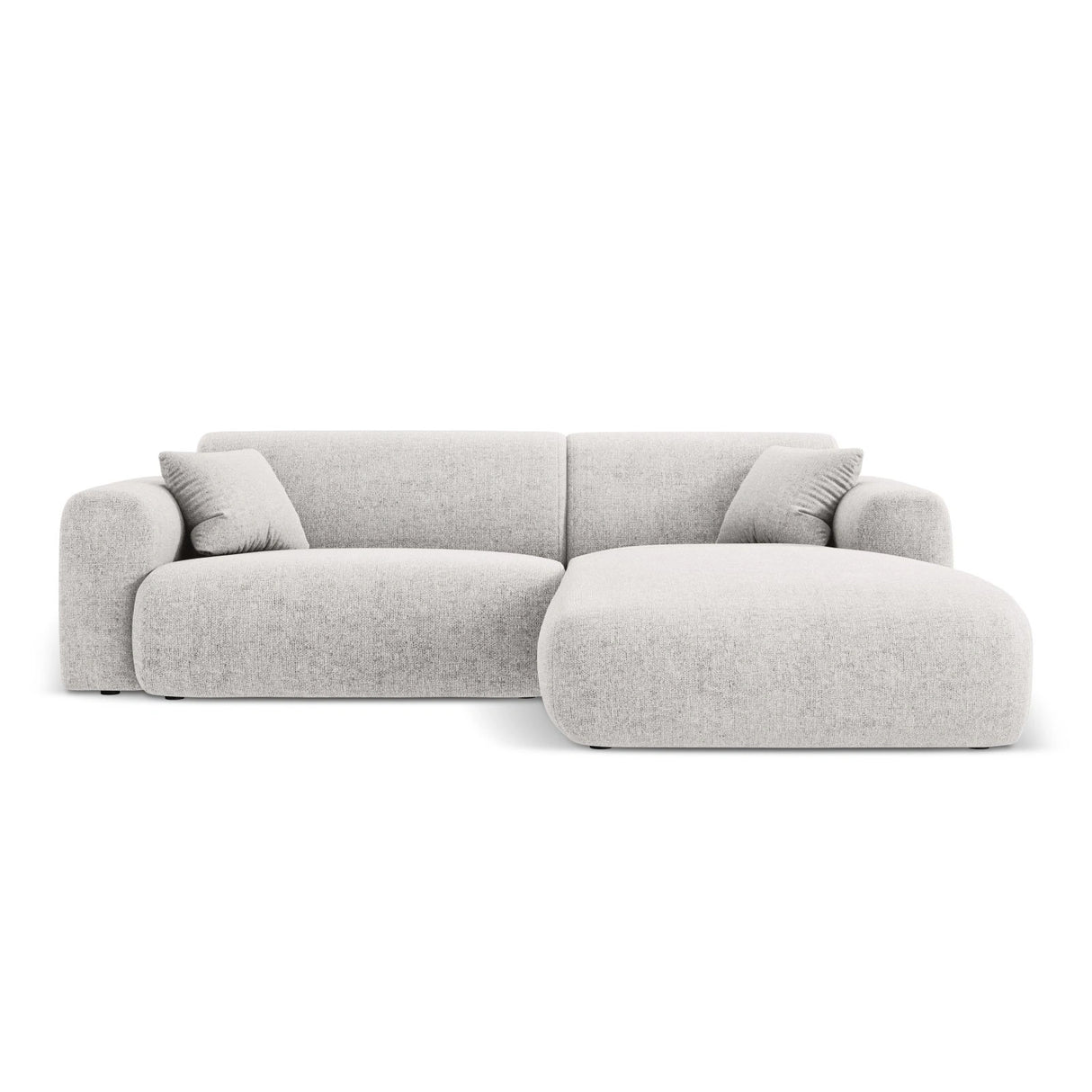 Nolio 4-Sitzer Ecksofa, Rechte Seite, aus Chenille in Hellgrau (Haga 06), 235x170x72 cm von Cosmopolitan Design – Bild 1
