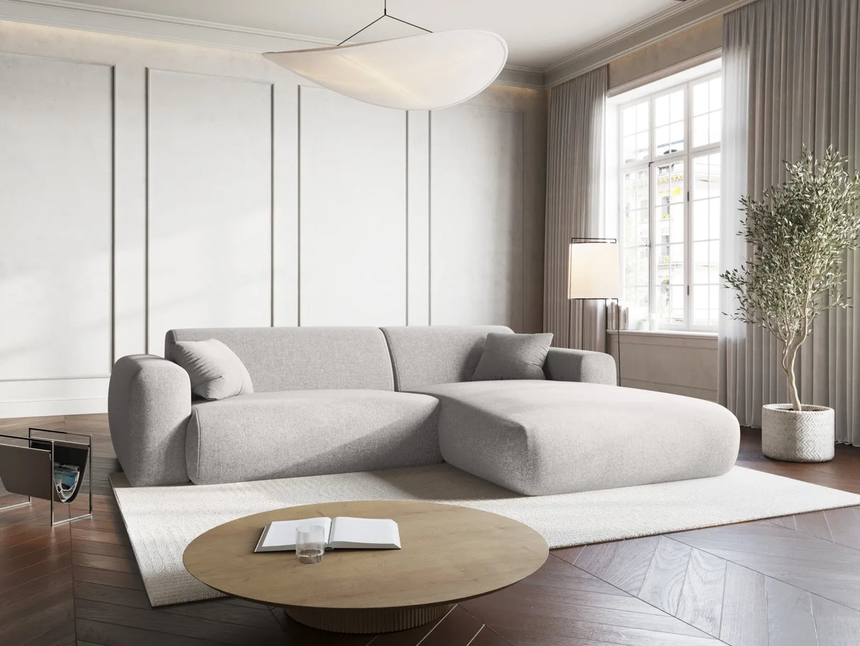 Nolio 4-Sitzer Ecksofa, Rechte Seite, aus Chenille in Hellgrau (Haga 06), 235x170x72 cm von Cosmopolitan Design – Bild 2