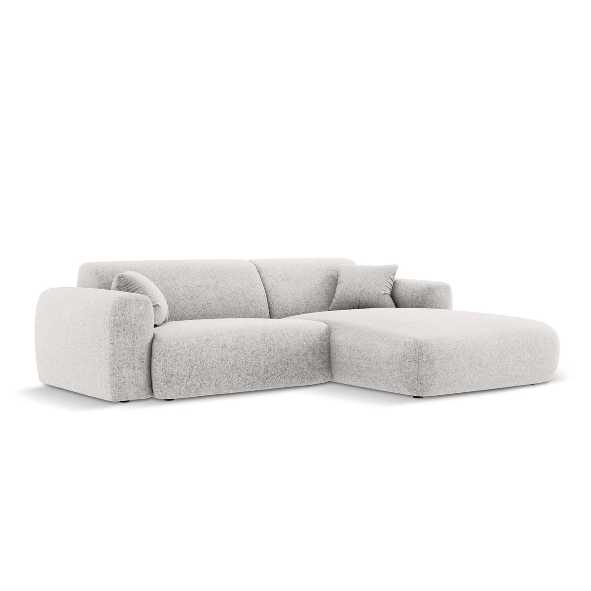Nolio 4-Sitzer Ecksofa, Rechte Seite, aus Chenille in Hellgrau (Haga 06), 235x170x72 cm von Cosmopolitan Design – Bild 4
