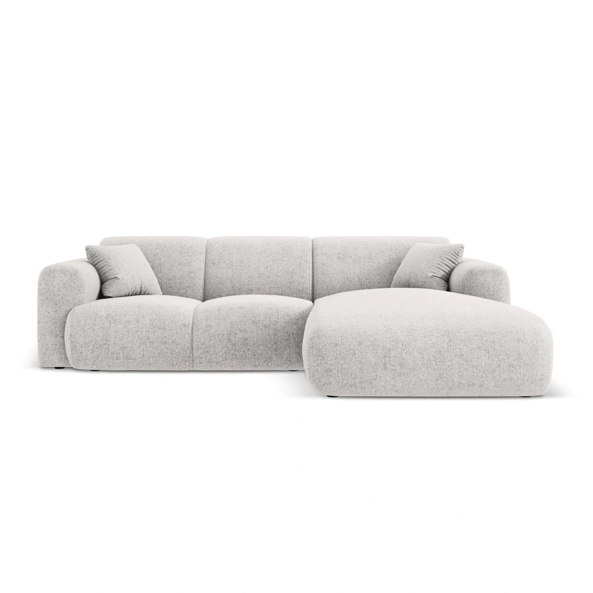Nolio 4-Sitzer Ecksofa, Rechte Seite, aus Chenille in Hellgrau (Haga 06), 260x170x72 cm von Cosmopolitan Design – Bild 1