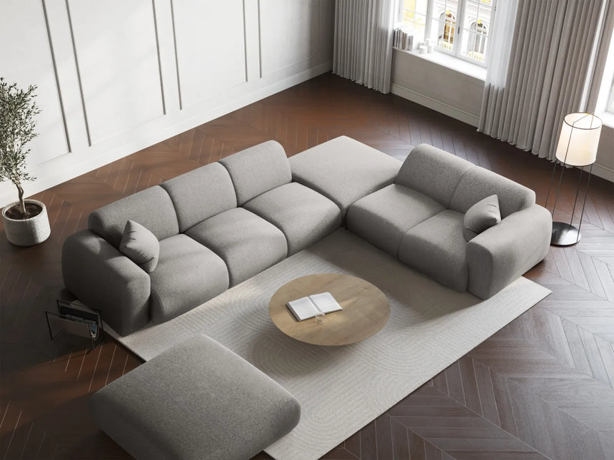 Nolio 4-Sitzer Ecksofa, Rechte Seite, aus Chenille in Hellgrau (Haga 06), 315x250 cm von Cosmopolitan Design – Bild 2