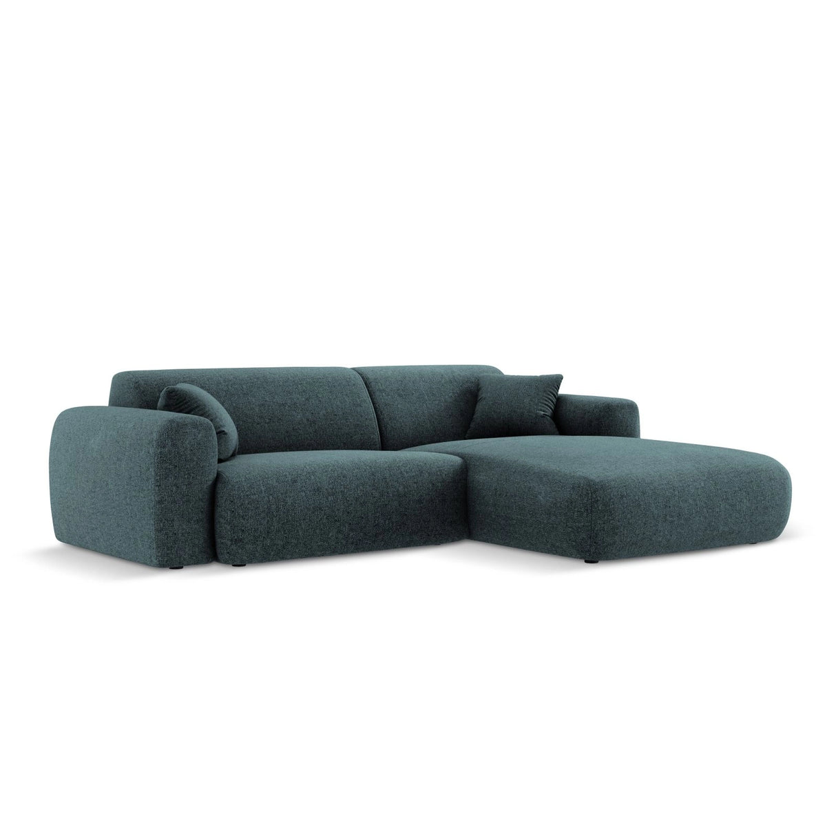 Nolio 4-Sitzer Ecksofa, Rechte Seite, aus Chenille in Petrol (Haga 78), 235x170x72 cm von Cosmopolitan Design – Bild 4