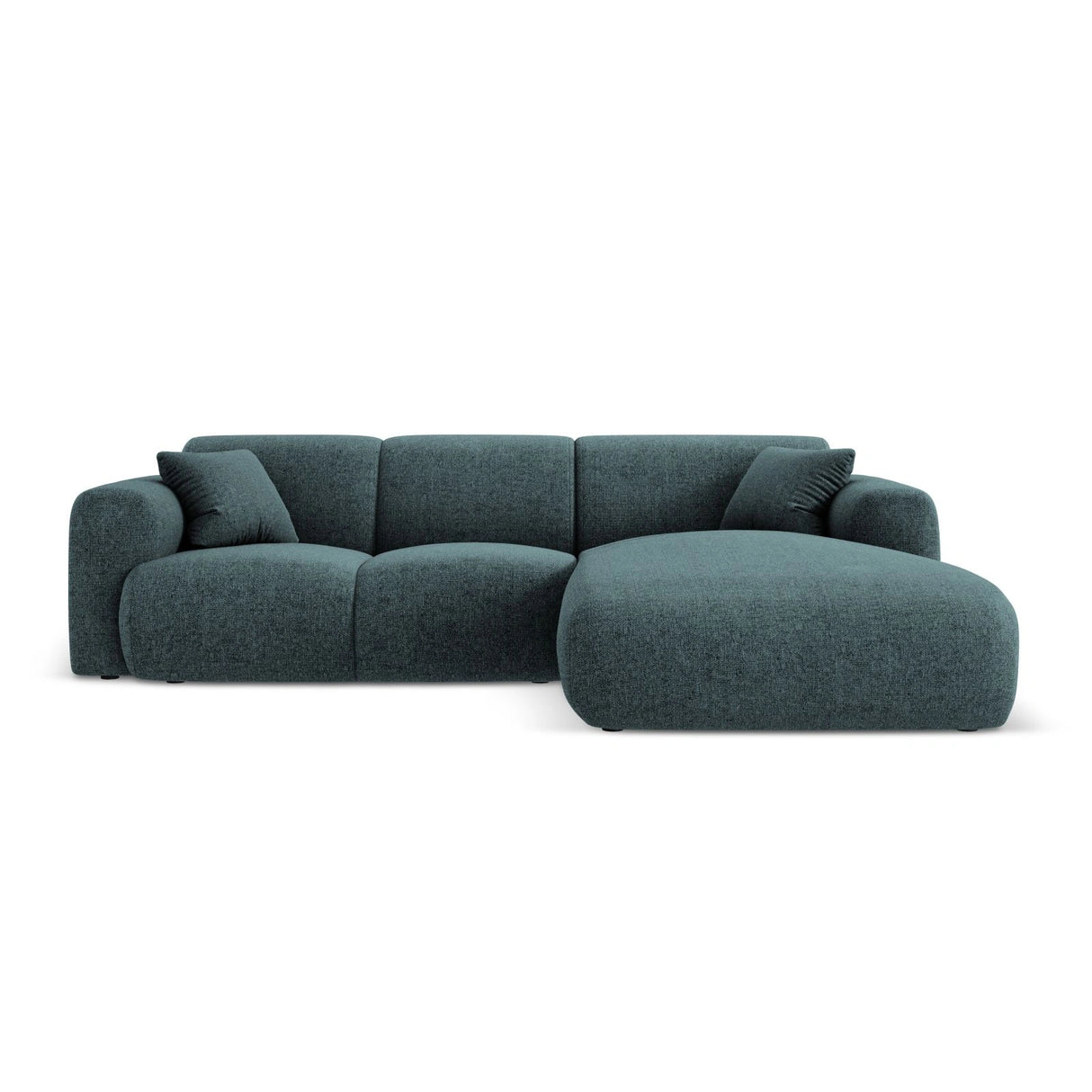 Nolio 4-Sitzer Ecksofa, Rechte Seite, aus Chenille in Petrol (Haga 78), 260x170x72 cm von Cosmopolitan Design – Bild 1