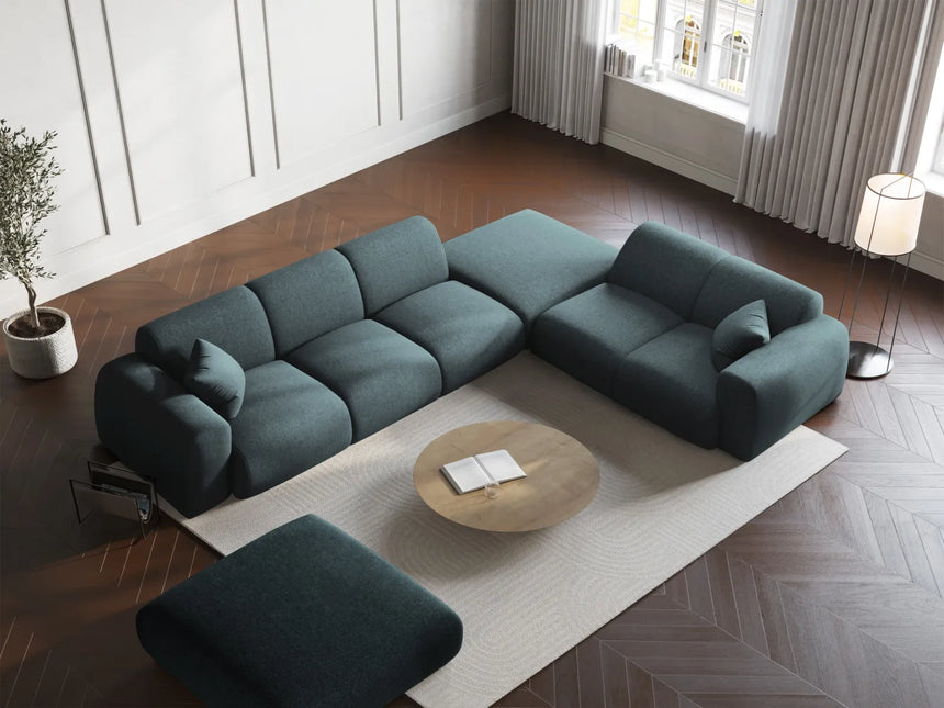 Nolio 4-Sitzer Ecksofa, Rechte Seite, aus Chenille in Petrol (Haga 78), 315x250 cm von Cosmopolitan Design – Bild 2
