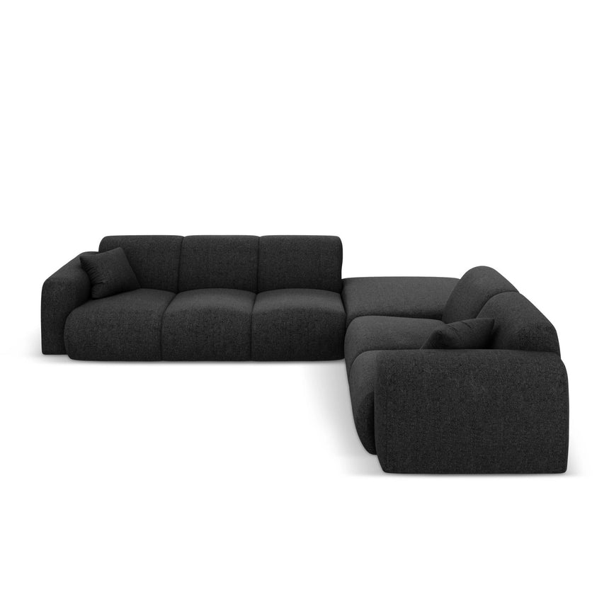 Nolio 4-Sitzer Ecksofa, Rechte Seite, aus Chenille in Schwarz (Haga 19), 315x250 cm von Cosmopolitan Design – Bild 4