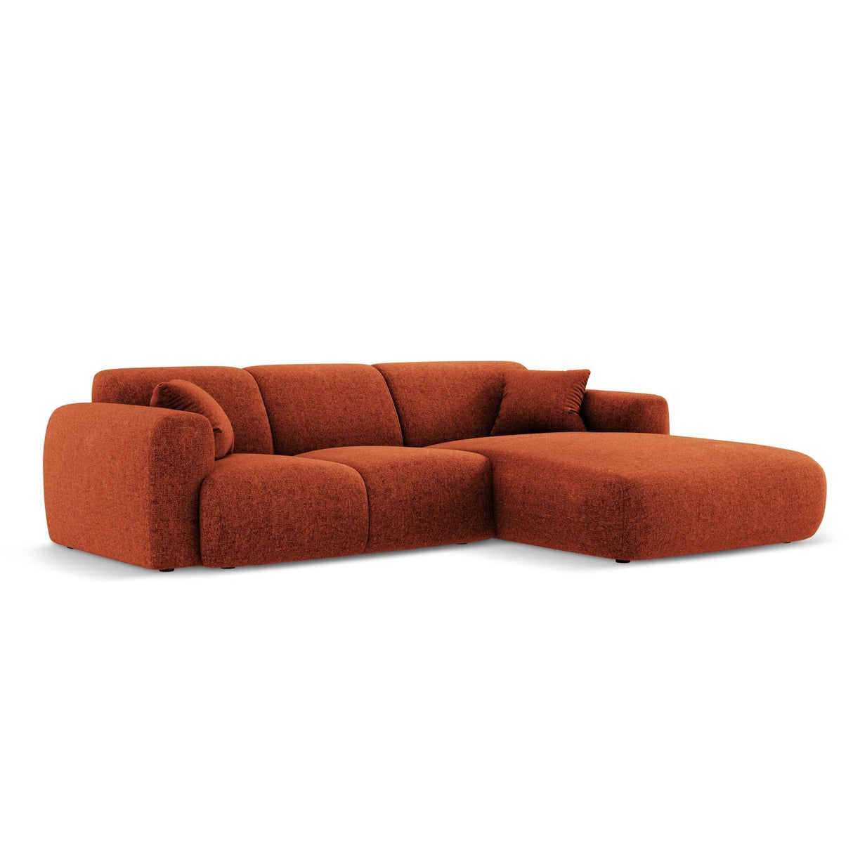 Nolio 4-Sitzer Ecksofa, Rechte Seite, aus Chenille in Terrakotta (Haga 44), 260x170x72 cm von Cosmopolitan Design – Bild 4