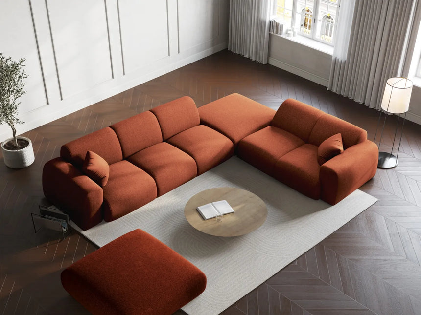 Nolio 4-Sitzer Ecksofa, Rechte Seite, aus Chenille in Terrakotta (Haga 44), 315x250 cm von Cosmopolitan Design – Bild 2