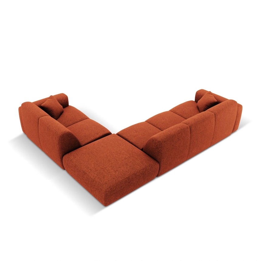 Nolio 4-Sitzer Ecksofa, Rechte Seite, aus Chenille in Terrakotta (Haga 44), 315x250 cm von Cosmopolitan Design – Bild 5