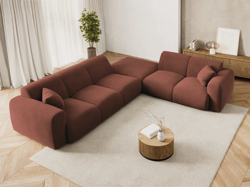 Nolio 4-Sitzer Ecksofa, Rechte Seite, aus Samt in Cuoio (Casino Cuoio), 315x250 cm von Cosmopolitan Design – Bild 2