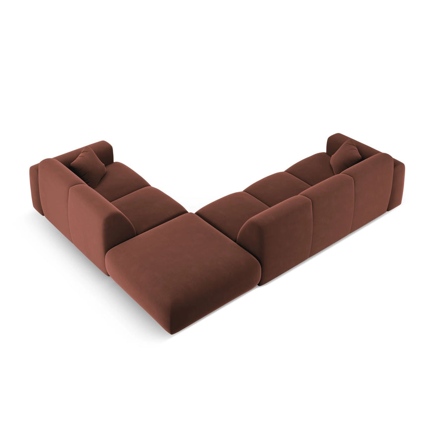 Nolio 4-Sitzer Ecksofa, Rechte Seite, aus Samt in Cuoio (Casino Cuoio), 315x250 cm von Cosmopolitan Design – Bild 5